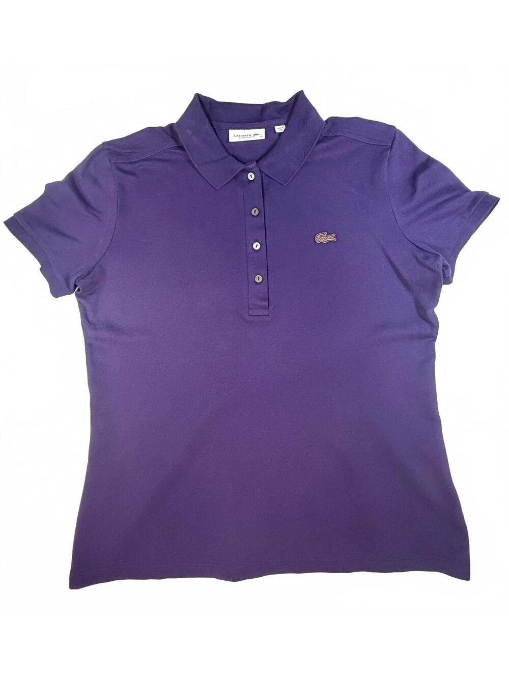 Lacoste L.12.D. Slim Fit Polo Shirt Womens Size 44 L XL Purple Pique PF5462